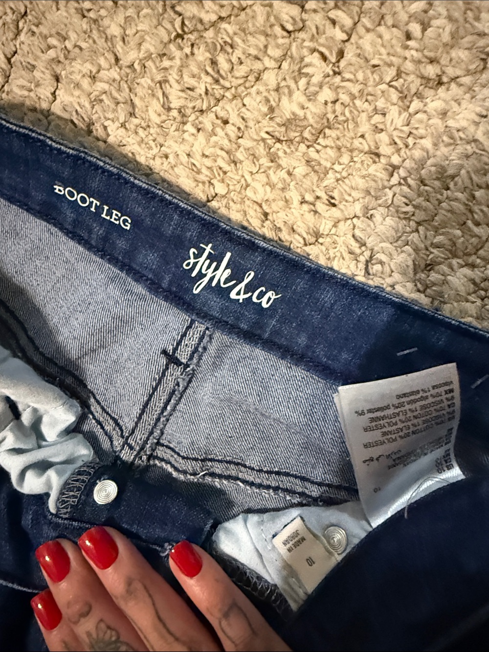 Style & Co. Dark Blue Flare Jeans - Picture 2 of 3